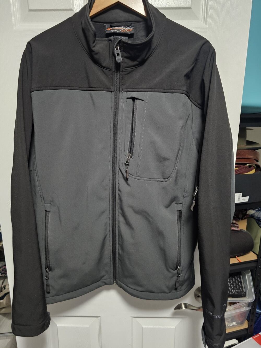 Free Country Full Zip Soft Shell Jacket Charcoal Black Men’s XLarge